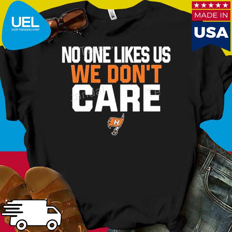 Official No one likes us we don’t care hoover bucs football shirt