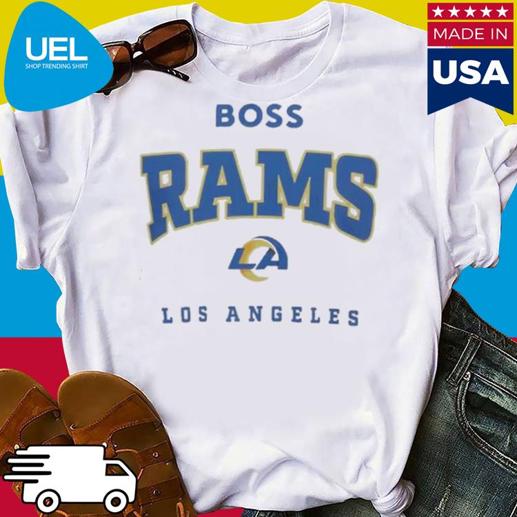 Men's Boss x NFL White Los Angeles Rams Huddle T-Shirt Size: Small