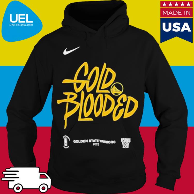 Design Nike golden state warriors gold blooded 2023 NBA playoff T