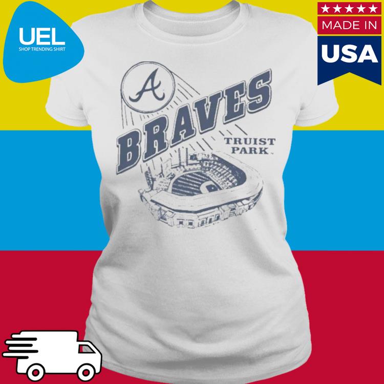 Truist Park Atlanta Braves T-Shirt from Homage. | Ash | Vintage Apparel from Homage.