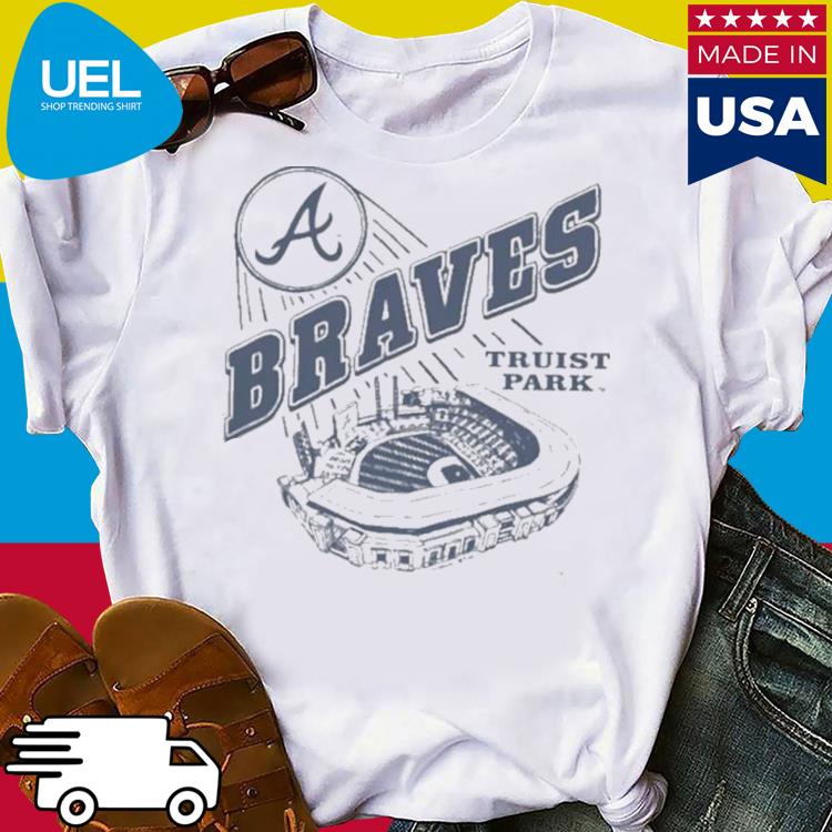 Atlanta Braves T-Shirt from Homage. | Navy | Vintage Apparel from Homage.