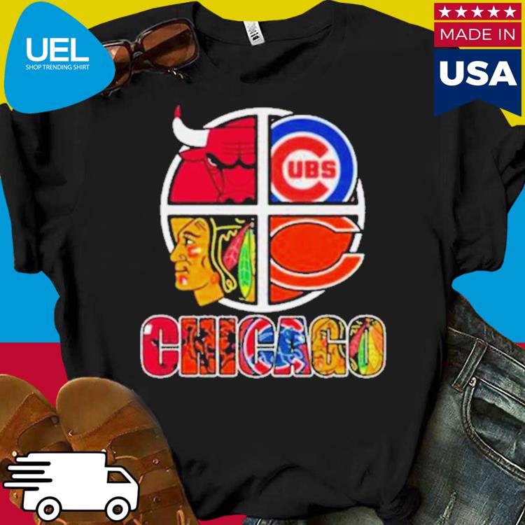 Official Chicago big 4 teams bulls bears blackhawks cubs shirt