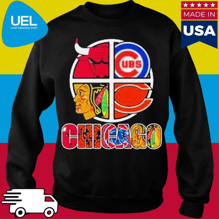 Official Chicago big 4 teams bulls bears blackhawks cubs shirt, hoodie,  sweater, long sleeve and tank top