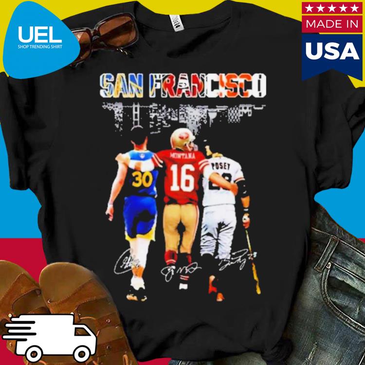 Golden State Warriors San Francisco Giants And San Francisco 49ers Skylines  Signatures T-shirt,Sweater, Hoodie, And Long Sleeved, Ladies, Tank Top