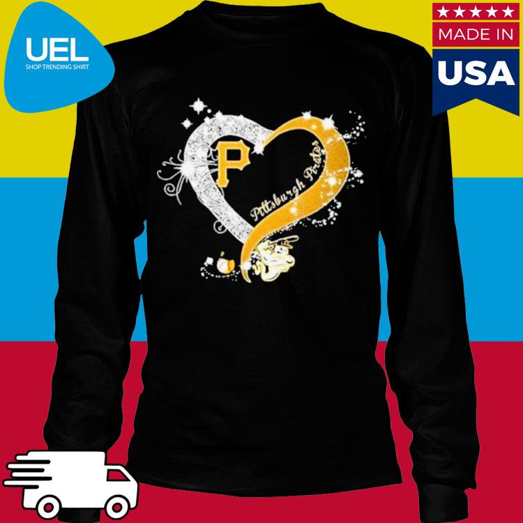 Pittsburgh Pirates Baseball Glitter Heart 2023 Shirt - Yesweli