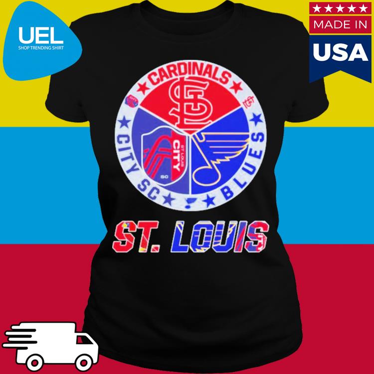 St Louis Cardinals St Louis City SC St Louis Blues T Shirt