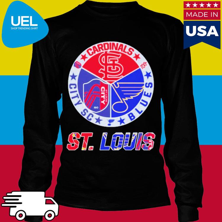 St Louis City SC St Louis Cardinals St Louis Blues logo Shirt, hoodie,  longsleeve, sweatshirt, v-neck tee
