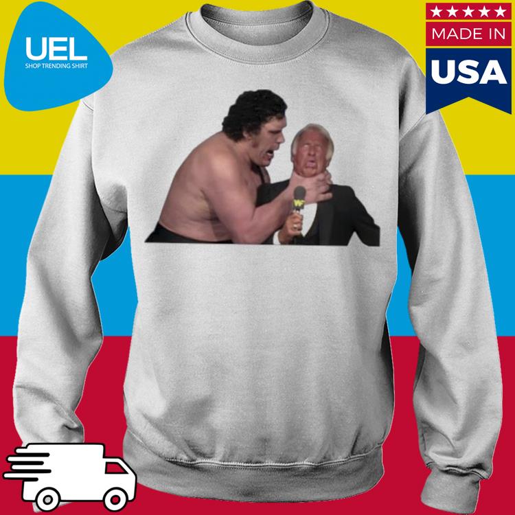 Andre The Giant Choking Bob Uecker Wrestling Fan T Shirt