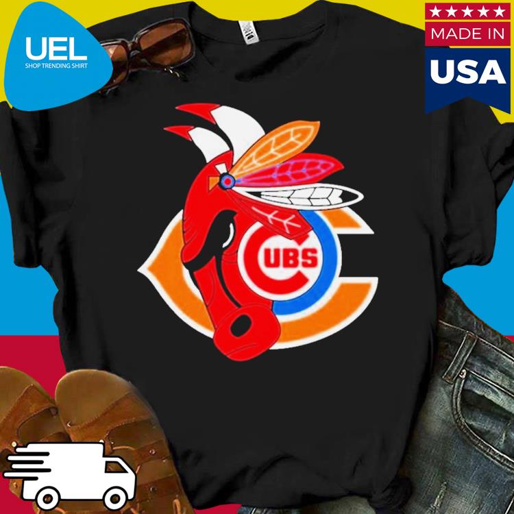 Official Chicago Cubs bulls bears blackhawks mash up logo 2023 T-shirt,  hoodie, tank top, sweater and long sleeve t-shirt