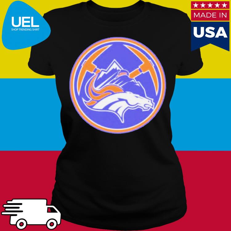 Official denver broncos nuggets mash up logo news 2023 shirt, hoodie, tank  top, sweater and long sleeve t-shirt