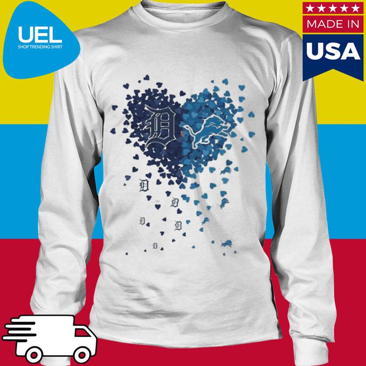 Detroit Tigers Detroit Lions Tiny Heart Shape 2023 T-shirt,Sweater, Hoodie,  And Long Sleeved, Ladies, Tank Top