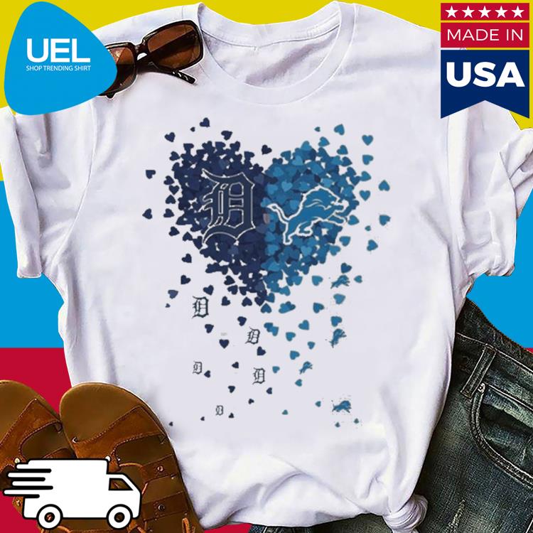 Unique Detroit Tigers Detroit Lions Tiny Heart Shape T-shirt