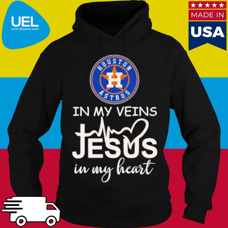 Houston Astros Logo 2023 In My Veins Jesus In My Heart Shirt