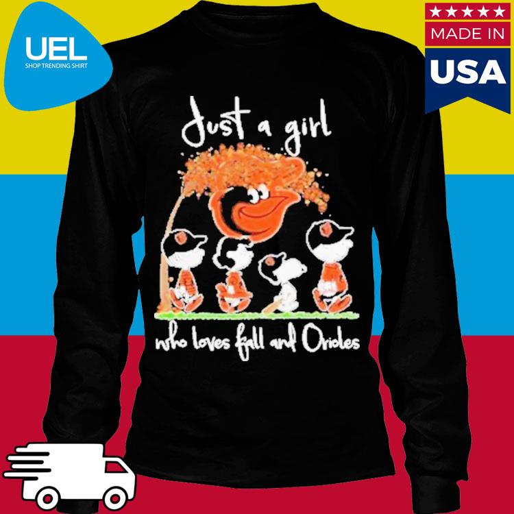 The Peanuts Just A Girl Who Loves Fall Orioles Shirt
