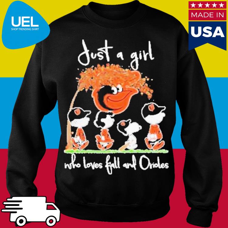 The Peanuts Just A Girl Who Loves Fall Orioles Shirt