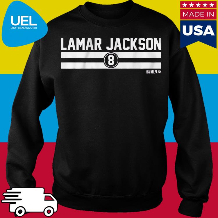 Official lamar Jackson Name Number Stripe Shirt - Limotees