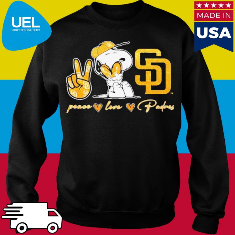 Snoopy San Diego Padres Peace Love Padres Shirt - Peanutstee
