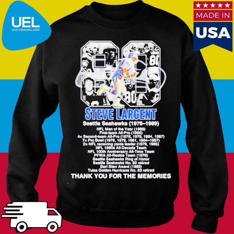 Steve Largent Seattle Seahawks Thank You For The Memories T-shirt,Sweater,  Hoodie, And Long Sleeved, Ladies, Tank Top