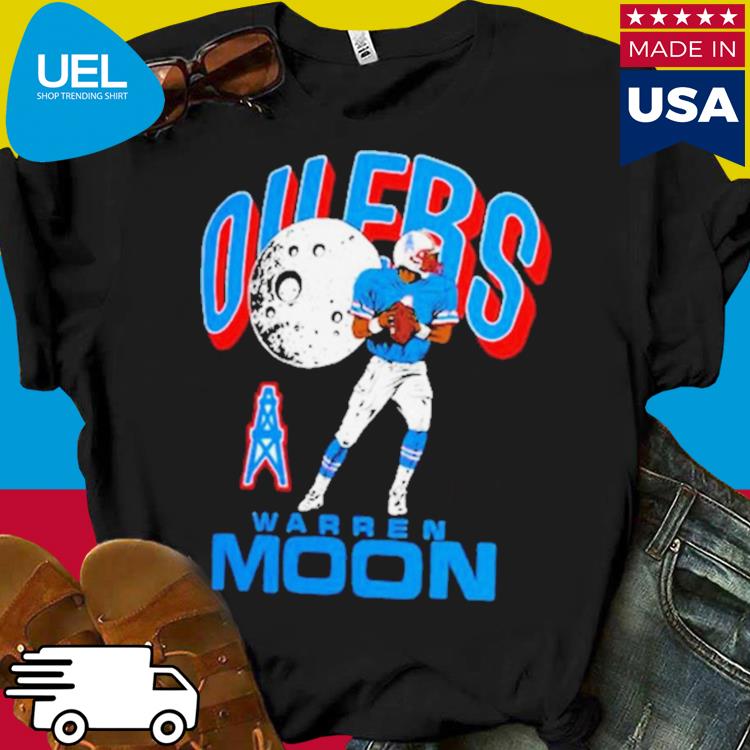 Houston Oilers Warren Moon Homage Retired Player Caricature Tri-blend T- shirt,Sweater, Hoodie, And Long Sleeved, Ladies, Tank Top