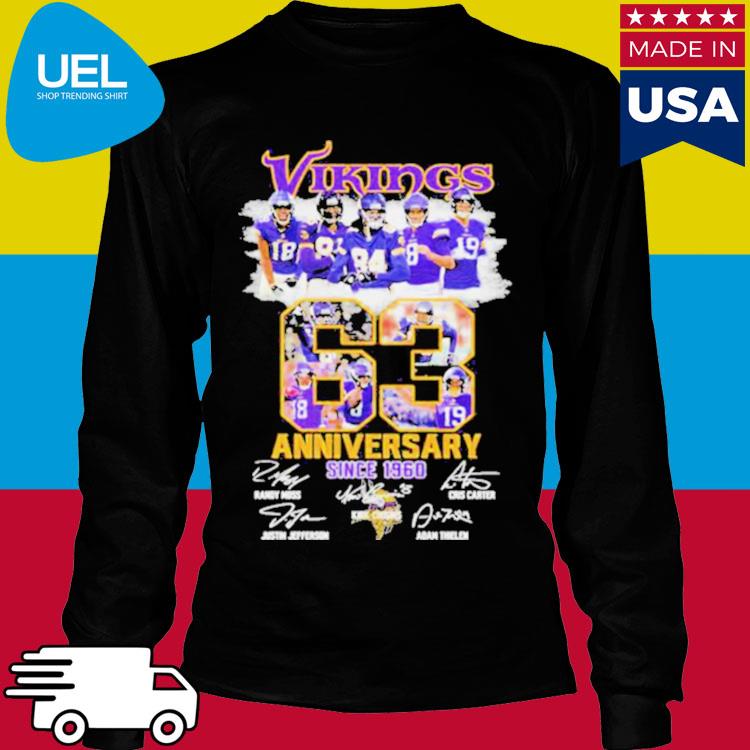 Official Minnesota vikings 63 anniversary since 1960 T-shirt, hoodie, tank  top, sweater and long sleeve t-shirt