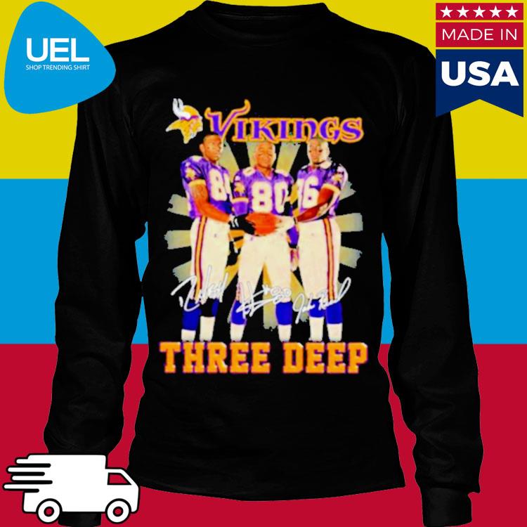 Triple Threat Jake Reed Cris Carter And Randy Moss Minnesota Vikings  Signatures Shirt - Limotees