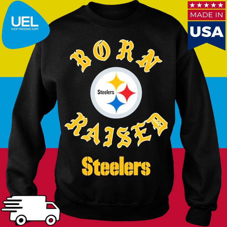 Unisex Born x Raised Yellow Pittsburgh Steelers Pullover Hoodie Size: 3XL