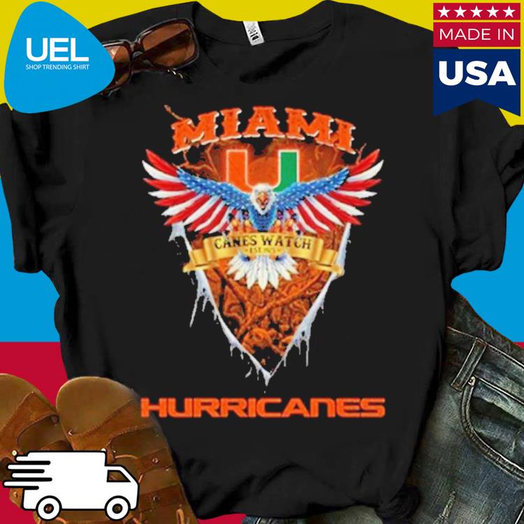 US Eagle Canes Watch Miami Hurricanes Football Shirt - Guineashirt