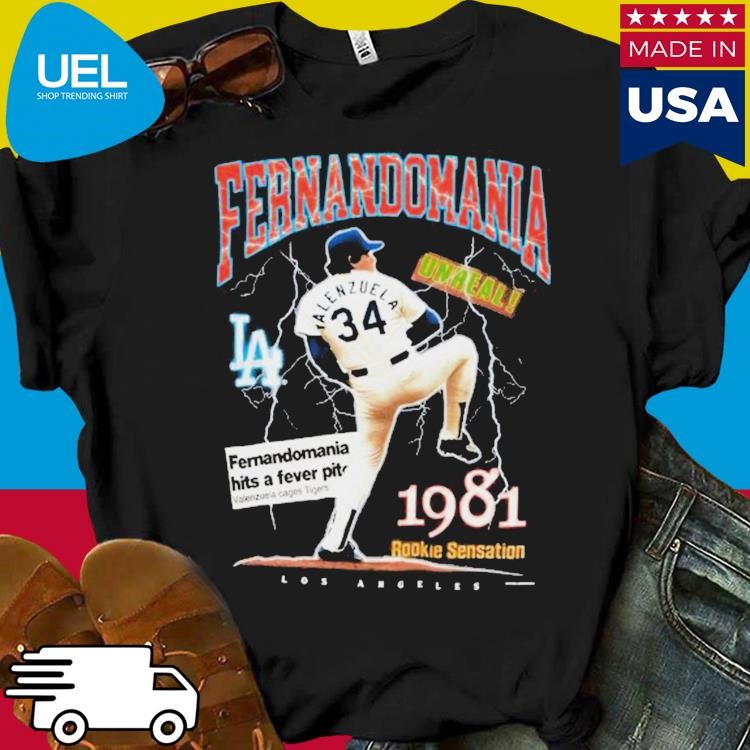 Los Angeles Dodgers Mens T-Shirt Mitchell & Ness Fernandomania