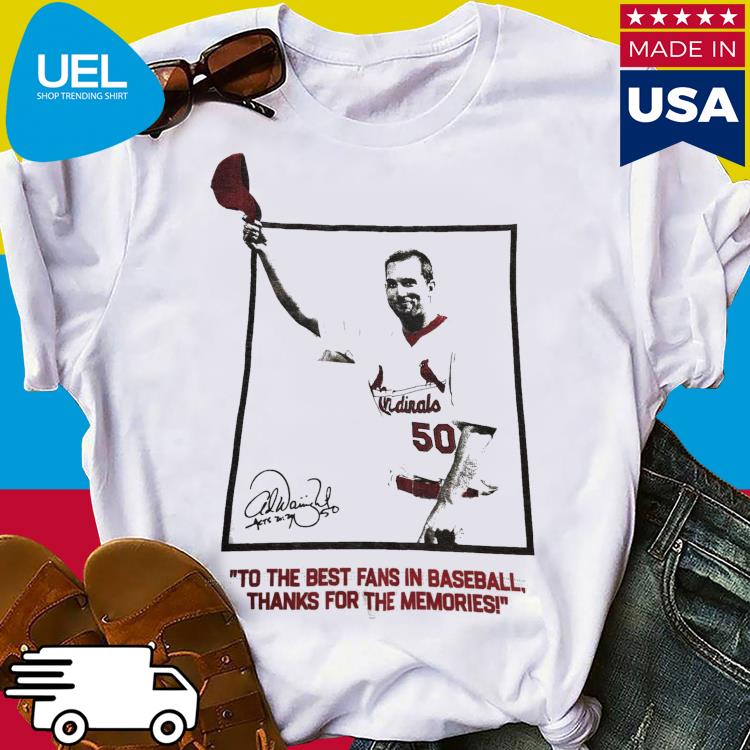 Adam Wainwright To The Best Fans In Baseball Thanks For The Memories T-Shirt,  hoodie, sweater, long sleeve and tank top