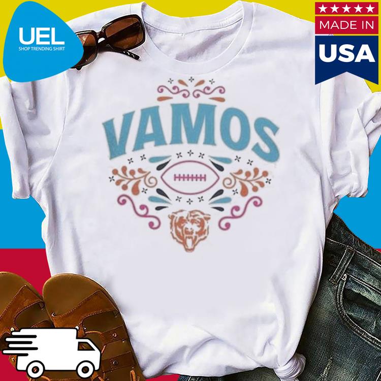 Official chicago bears majestic threads cream latino heritage vamos shirt,  hoodie, tank top, sweater and long sleeve t-shirt