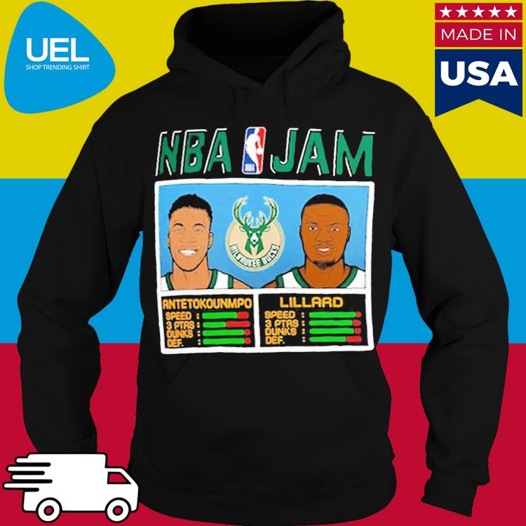Damian Lillard Giannis Antetokounmpo Milwaukee Bucks Homage Nba Jam T-shirt  - Shibtee Clothing