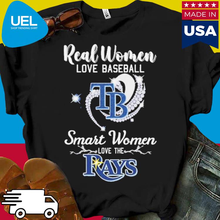 Real women love baseball smart women love the Tampa Bay Rays heart logo  shirt, hoodie, sweater, long sleeve and tank top