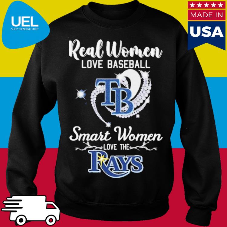 Heart Diamond Real Women Love Baseball Smart Women Love The Tampa Bay Rays  2023 T Shirt