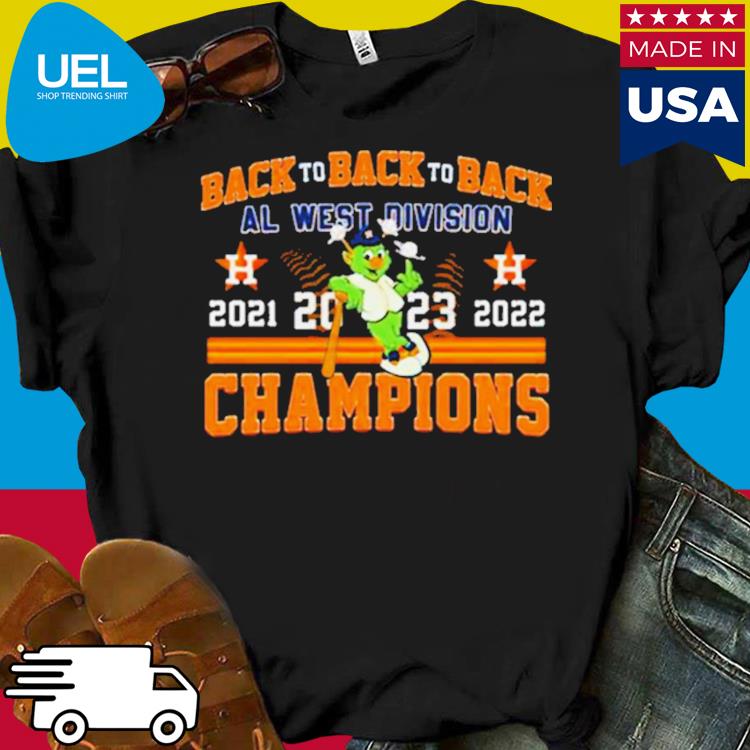 Houston Astros Mascot Back To Back To Back 2021 2022 2023 Al West Division  Champions Shirt, hoodie, longsleeve, sweatshirt, v-neck tee