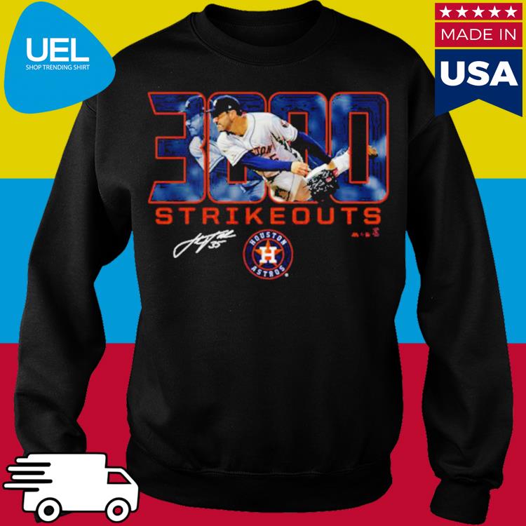 Justin verlander houston astros 3000 career strikeouts shirt