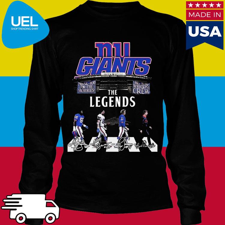 Official New york giants thank you for the memories big blue wrecking the  legends T-shirt, hoodie, tank top, sweater and long sleeve t-shirt