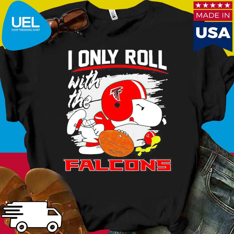 Snoopy And Woodstock I Only Roll With The Atlanta Falcons T-Shirt