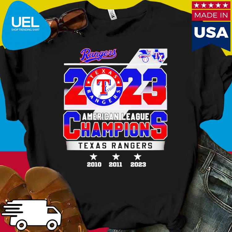 Rangers 2023 American League Champions Texas Rangers 2010 2011 2023 Shirt,  hoodie, sweater and long sleeve